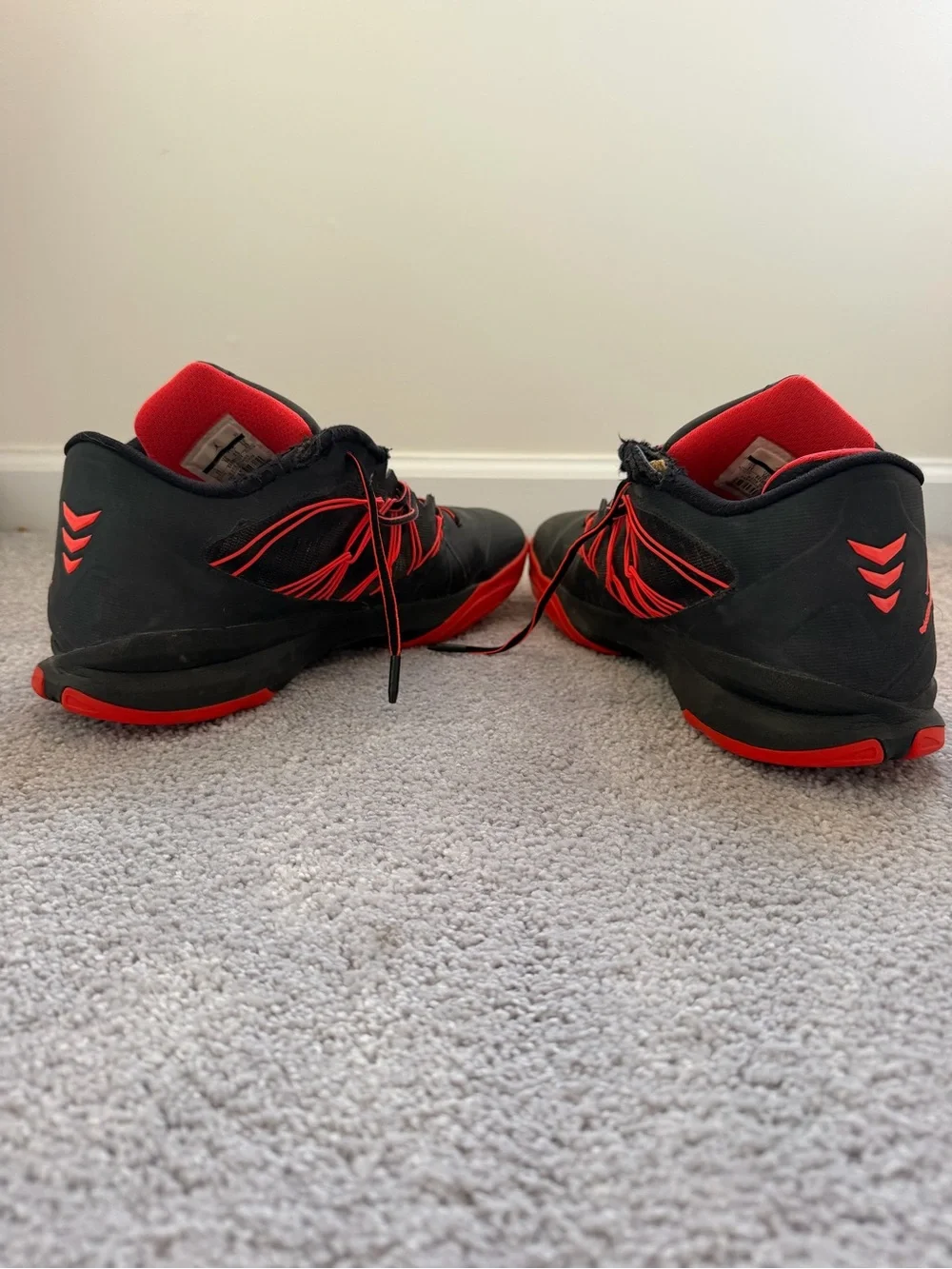 Jordan Black with Red Accents Low-Top Basketball Shoes